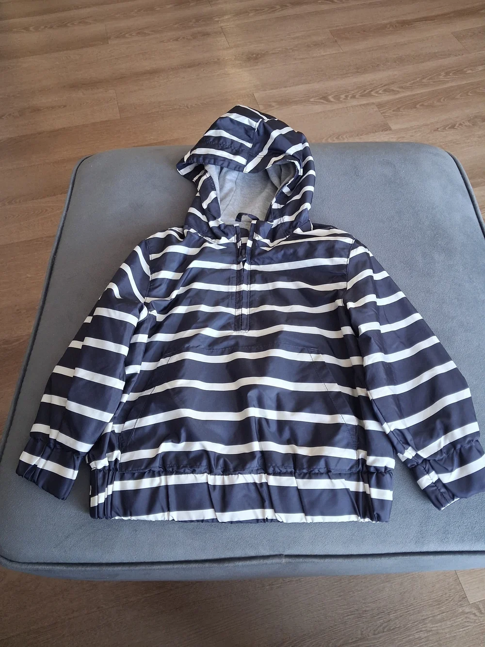 GAP Navy and White Striped Hooded Pullover